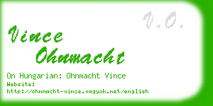 vince ohnmacht business card